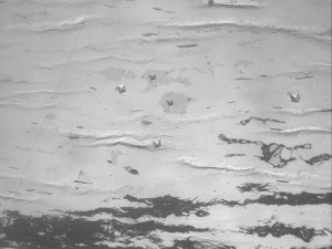 Caucasian dagger blade made of arsenical bronze with 4.5 wt.% As; the hardness of the eutectic could be detected.